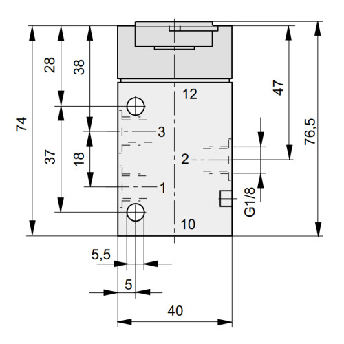 Valva 3/2 de panou, actionare cu buton, seria S9 Parker-Origa